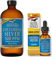Natural Path Silver Wings Supplements. Colloidal Silver 500 ppm “Best Seller” (16 fl.oz / 480 ml) Immune Support + Colloidal Silver 500 ppm (1 fl.oz / 30 ml)
