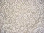 18-3/8Y WAVERLY GREY WHITE BEIGE FLORAL SCROLL PRINT DRAPERY UPHOLSTERY FABRIC