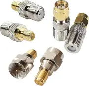 6Pcs F Type To Sma Adapter Set For Rf Antennas Wireless Lan Devices
