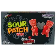 Sour Patch Kids Black Raspberry Soft & Chewy Sour Hearts Candy 3.08oz BB 11/2025