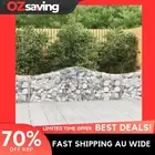 gabion basket garden barrier silver 200x30x60 durable iron mesh 3383