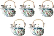 Set of 5, Flower Flow Water PP4 Earthen Bottle [5.1 x 4.1 inches (13 x 10.5 cm) 550cc] | Arita Ware Pottery Setomonohonpo