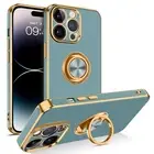 For iPhone 14 13 12 11 Plus Pro Max Shockproof Rugged Heavy Duty Case Gold Ring