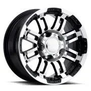 16x8 Vision Off-Road 375 Warrior Black Machined Wheel 5x135 (0mm)