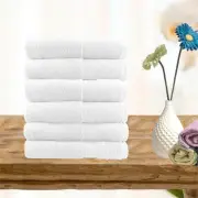 Softouch Ultra Light Quick Dry Premium Cotton 6 Piece White Face Washer Pack