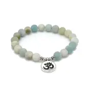 Beading Beautiful Amazonite Om Mala Bracelet 21 ct Beads 8mm - Peace & Soothe