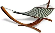 2-Person Hammock with Wooden Arch Stand Set for Outside & Inside NEW IN BOX