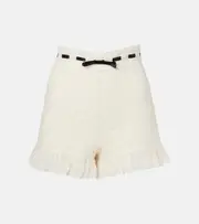 [Valentino] Valentino Floral ruffled cotton shorts AU 12 white