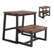 Step Stool for Adults & Kids,Holds up to 500Lb,3 in1 2-Step Stool（3 IN 1） Brown