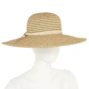 Scala Pronto Metallic Women Floppy Hat-One Size-Natural Gold-MSRP:$28--NWT