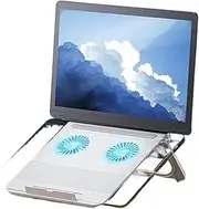 Laptop Cooler Gaming Laptop Air-Cooled Cooling Pad Stand Dual Fans Support for 16 Inch Tablet Notebook Universal Portable Laptop Cooler Stand(D33-White)