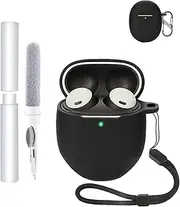 Silicone Protective Case for Google Pixel Buds Pro 2 Earbuds - Durable and Eco-Friendly Bluetooth Earphone Cover with Precise Holes - Black