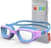 Emsina Kids Swim Goggles,Super Anti-Fog Swimming Goggles for Kids Age 7-12 Boys and Girls