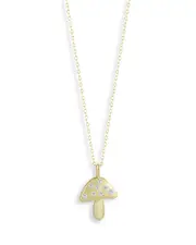 Aqua Pave Mushroom Pendant Necklace, 16-18 - Exclusive