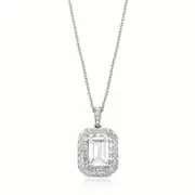 Sterling Silver Emerald Cubic Zirconia Pendant