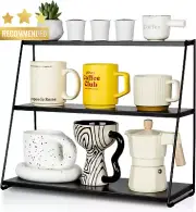 Coffee Mug Holder 3 Tier Metal Mug Rack for Countertop Coffee Bar Black