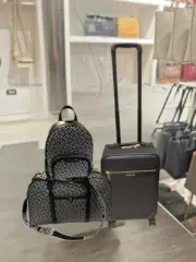 Michael Kors Small Suitcase + XL Duffle Bag + Medium Black Backpack For Travel