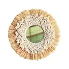 Macrame Hanging Wall Mirror Boho Round Wall Art Decor Cosmetic Mirror for