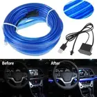 EL Wire Interior Car LED Strip Lights 16.4ft USB Powered Car LED Lights ⊹