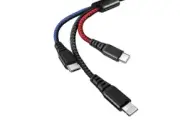 Mcdodo 3 in 1 Charger Cable Nylon Braided Multiple USB Cable Universal Charging Cord With Type-C, Micro USB, Lightning Port