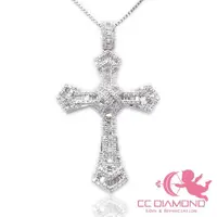 在飛比找momo購物網優惠-【CC Diamond】日本製 18K白金 1.3克拉十字架