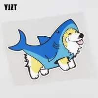 在飛比找蝦皮購物優惠-【現貨】_ 鯊魚面具狗狗 創意卡通個性車貼 車窗玻璃裝飾反光