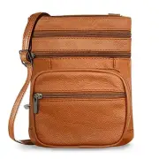 Genuine Leather Cross Body Bags Purse for Women, Purses Women's Light Brown