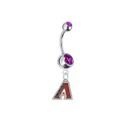 Arizona Diamondbacks PURPLE Silver Belly Button Navel Ring Piercing SHIPS TODAY
