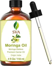 SVA Moringa Seed Oil - 4 Fl Oz – 100% Natural Cold Pressed Moringa Oil - for Fac