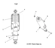 Polaris Center Shock, Genuine OEM Part 7041742, Qty 1