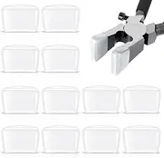 12 Pieces Rubber Tips for Glass Running Pliers - Flat Jaws Apply to Jaw's Width up to 25 mm for Replaceable Stained Glass Work, Key Fob and Hardware Install