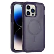 For iPhone 15 Pro Max Defender Series XT MagSafe Magnetic PC + TPU Shockproof Phone Case - Dark Purple