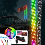 Key-on Design Whip Wire+3FT RGB Spiral Whip Lights For Polaris RZR 900 XP 1000
