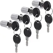 4 Set Cam Lock Zinc Alloy File Cabinet Mailbox Drawer Slidding Door Safety Locks with Keys (103-30 Hook Lock)