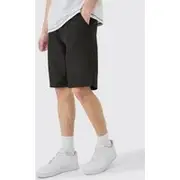 Mens Black Tall Elasticated Waist Relaxed Short