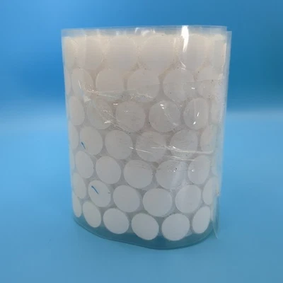Hook & Loop Adhesive Coins 350 Pairs 5/8" White Circle Dots