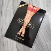 Honey Birdette Azalea Red Thigh Highs Suspender Stockings Hosiery Size M