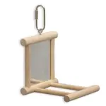 Kazoo Bird Mirror with Wooden Perch - Medium