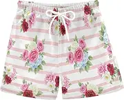 [RPLIFE] Kids Swim Trunks, Anti-Chafe Swim Trunks Boys 2 T, Bouquets Pink