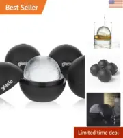 Round Ice Cube Molds - Whiskey Ice Sphere Maker - Makes 2.5 Inch Ice Balls - ...