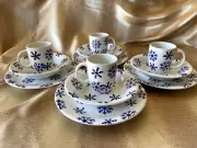 NWT Crate & Barrel Ceramica San Marciano Blue Snowflake Dinnerware -- 12 pc