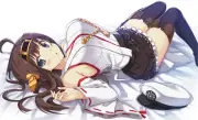 Anime girls kantai collection kongou miko big Playmat Gaming Mat Desk