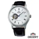 ORIENT 東方錶 紳士風格白面藍針鏤空皮帶機械錶 43MM FAG00003W 台灣公司貨保固1年