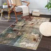 Modern Abstract Area Rug - 3x5 Washable Bedroom Rug Soft Throw Entry Mat Non-...