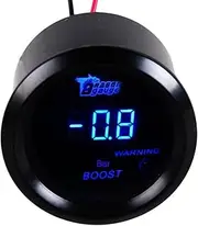 E Support 2" 52mm Car Universal Digital Blue LED Light Bar Turbo Boost Gauge Meter Kit