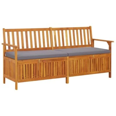 Storage Bench With Cushion 170cm Solid Acacia Wood Decorative Home Furniture