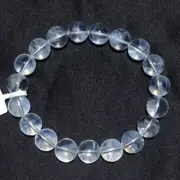 10.6mm Natural Clear White Blue” Feather ”Quartz Crystal Bracelet AAA