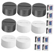 8-Pack 3D Night LED Light Lamp Base, Large Size Base Includes Remote Control +