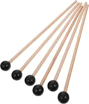 OFFIGAM 6Pcs Wooden Mallets for Percussion Instruments Durable Rubber Hammers for Marimba and Tongue Drum Comfortable Grip Smooth Finish for Musicians and Enthusiasts
