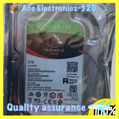 (ST2000VN004) Seagate IronWolf 2TB 5900RPM SATA 3.5" NAS HDD Hard Disk Drive